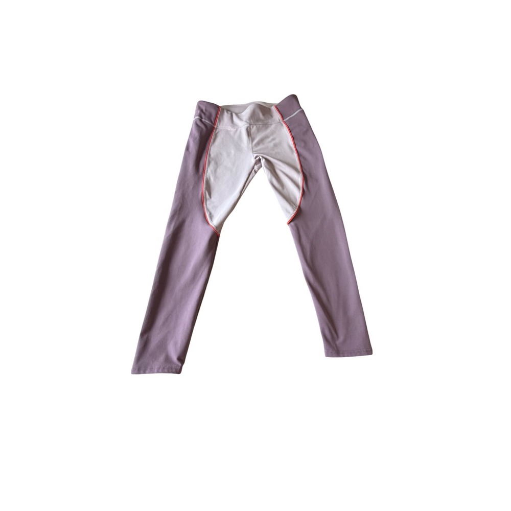 Fabletics Lavender Plum Colorblock Leggings Orange Piping PT1824956-7839-38050 L - Picture 3 of 8